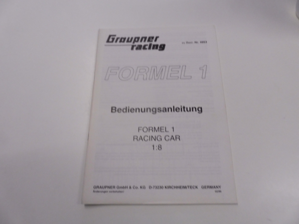 Graupner Formel 1 Benetton Ford / Ferrari Bauanleitung #4952-4953